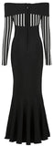 'Flipa' Black & White Contrasting Fit & Flare Bandage Dress
