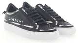 Urban Street Leather Black Graffiti White Sneakers