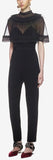 Black Trimmed Overlay Jumpsuit