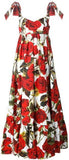 Long Rose-Print Dress