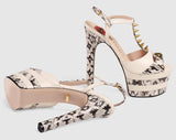 Studded Snake Platform Sandal Pump