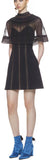 Black Trimmed Overlay Mini Dress