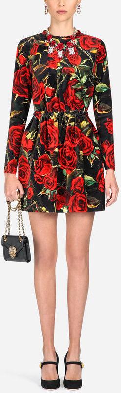 Printed Velvet Dress