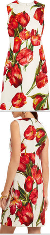 Tulip-Print Jacquard Cotton-Blend Mini Dress - DESIGNER INSPIRED FASHIONS