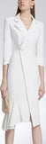 Single-Breasted Blazer-Dress, White