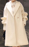 Ruffle Wool-Blend Coat
