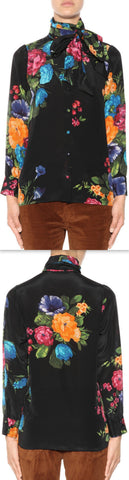 Black Floral-Print Shirt