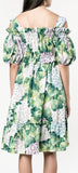 *Extended Sizes* Hydrangea Print Cold Shoulder Dress