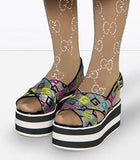 Velvet G Lurex Crossover Platform Sandals