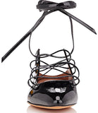 Showline Patent Leather Lace-Up Ballet Flats | DESIGNER INSPIRED FASHIONS