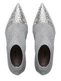 Lurex Knit Booties with Glitter Toecap - Grey or Black