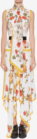 Sleeveless Scarf Print Dress