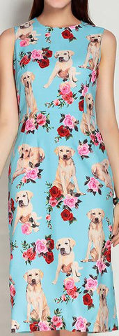 *Extended Sizes* Dog & Rose Print Dress