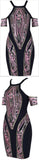Sequin Embroidered Cold-Shoulder Bandage Mini Dress