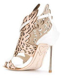 Metallic Parisa Laser-cut Wing Pump - Black or White
