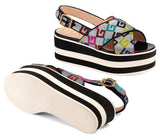 Velvet G Lurex Crossover Platform Sandals