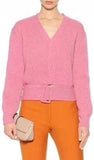 Faux-Cardigan Sweater with Belt, Pink
