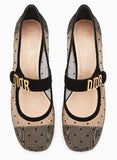Dior Baby-D Ballet Pump in Black Dotted Swiss