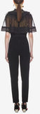 Black Trimmed Overlay Jumpsuit