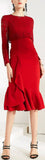 Ruffled Red Midi Dress