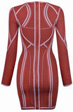 Paneled Textured Bodycon Dress