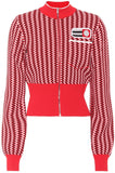 Cropped Knit Jacket, Red