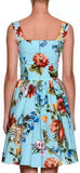 Floral Telephone-Print Sleeveless Button-Front Dress