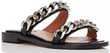 Chain-Embellished Leather Slide Sandals | DESIGNER INSPIRED FASHIONS