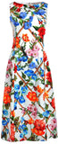 Floral Appliques Printed Midi Dress