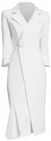 Single-Breasted Blazer-Dress, White