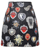 'Sacred Heart' Jacquard Mini Skirt