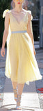 Tulle Pois Plisse Midi Dress