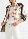Appliquéd Floral-Print Duchesse Bomber Jacket | DESIGNER INSPIRED FASHIONS
