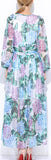 Hydrangea Print Chiffon Gown