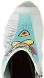 Suede Embellished Peep Toe 'Coline' Ankle Boots - Pink or Light Blue
