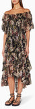 'Curacao' Palm Shoulder Dress
