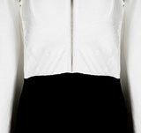 Bicolor Flared-Sleeve Zip Stretch Dress
