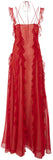 Red Ruffle Halter Gown