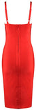 Red Ruffled Stretch Dress