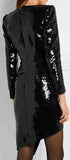 Asymmetrical Black Sequin Dress