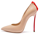 Blade Fringe Trim Pumps - Nude, Black or White