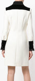 Lace Trimmed Long-Sleeve Dress, White