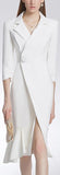 Single-Breasted Blazer-Dress, White