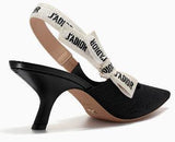 J'Adior Slingback in Black Technical Fabric