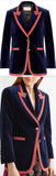 Grosgrain-Trimmed Velvet Blazer