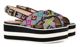 Velvet G Lurex Crossover Platform Sandals