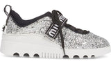 Glitter Platform Trainer with Logo Strap