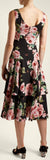 Dropped-Waist Rose-Print Dress