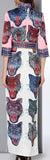 Bead-Embellished Tiger Print Dress