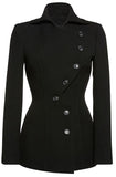 Black Side-Button-Closure Jacket